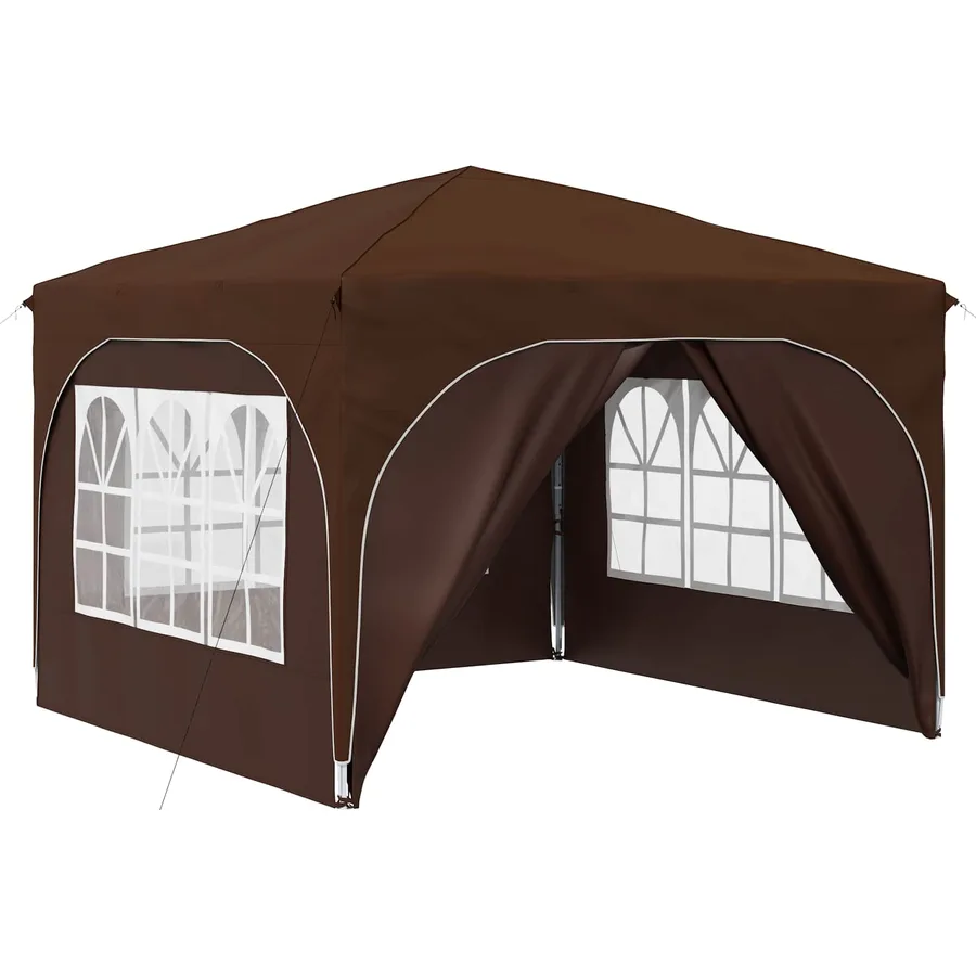 Tente de fête pop-up 290 x 290 x 245 cm Marron - 2
