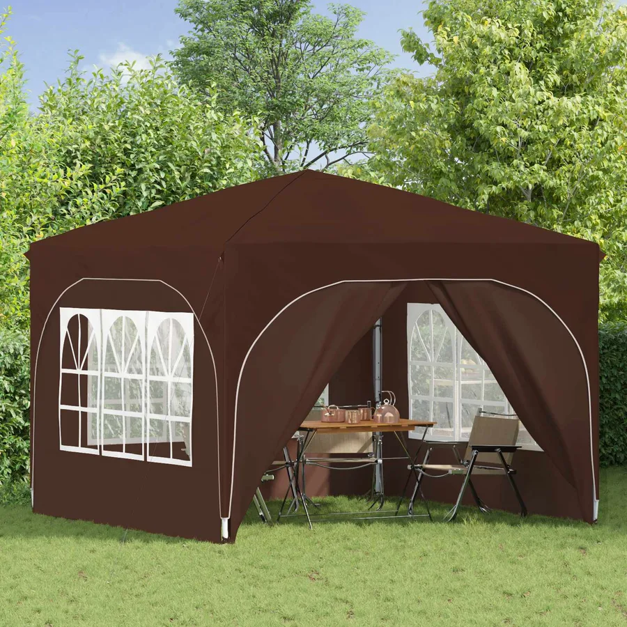 Tente de fête pop-up 290 x 290 x 245 cm Marron - 3