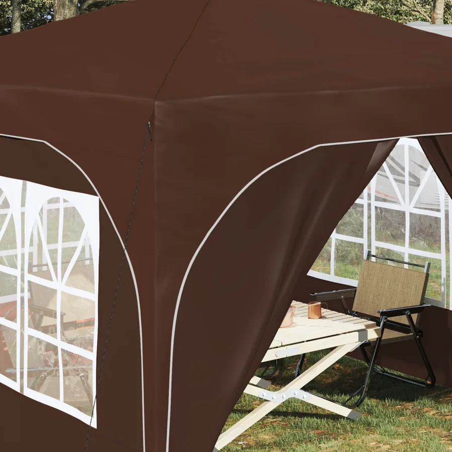 Tente de fête pop-up 290 x 290 x 245 cm Marron - 4