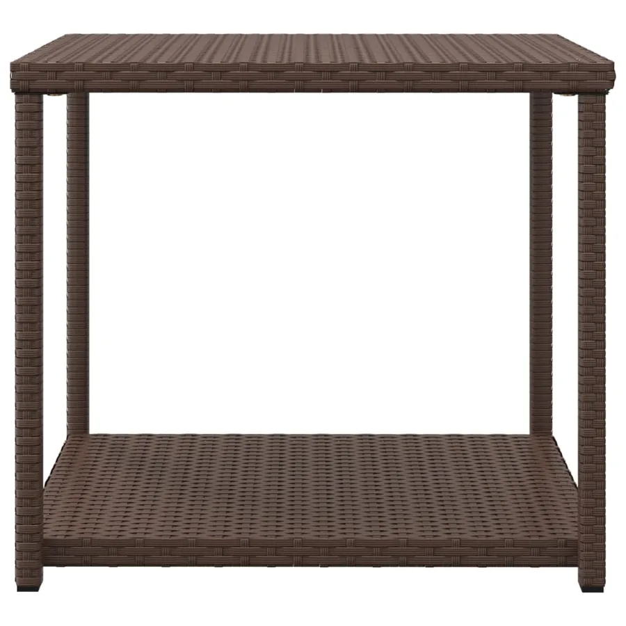 Table d'appoint marron 55x45x49 cm résine tressée - 3