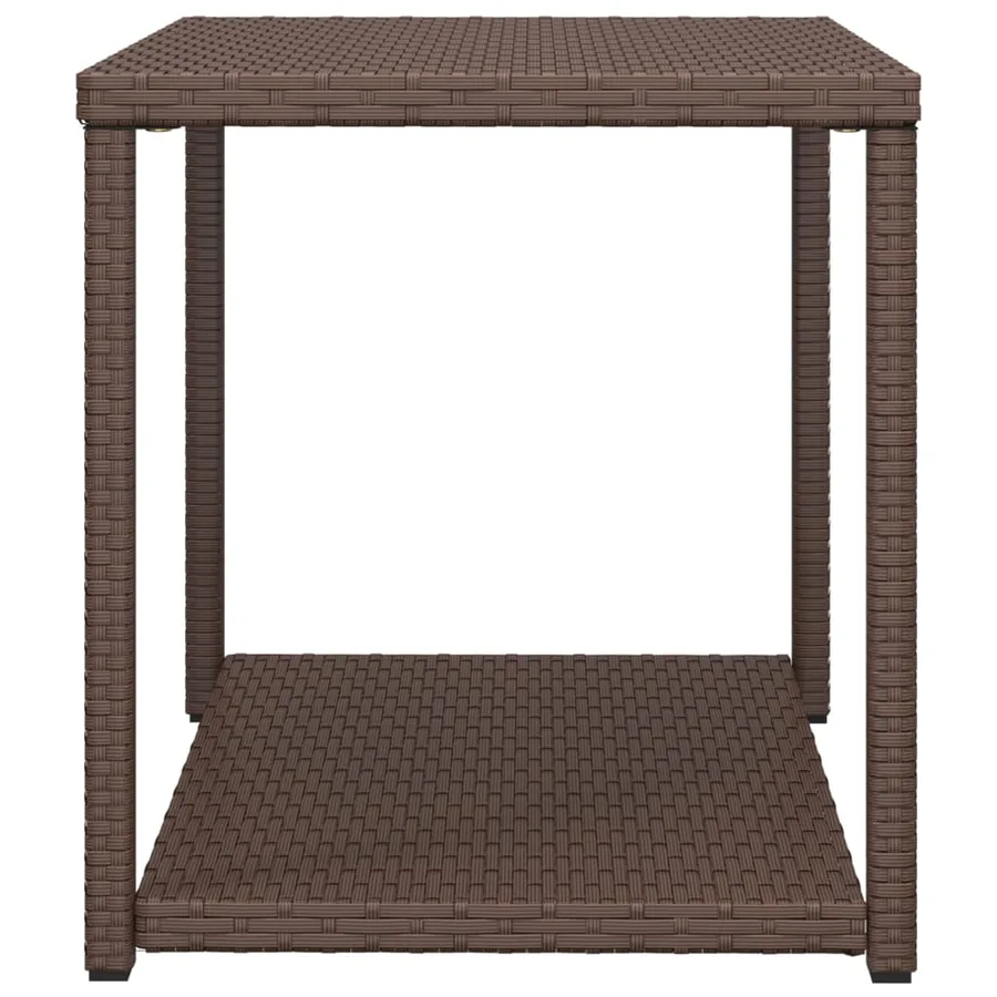 Table d'appoint marron 55x45x49 cm résine tressée - 4