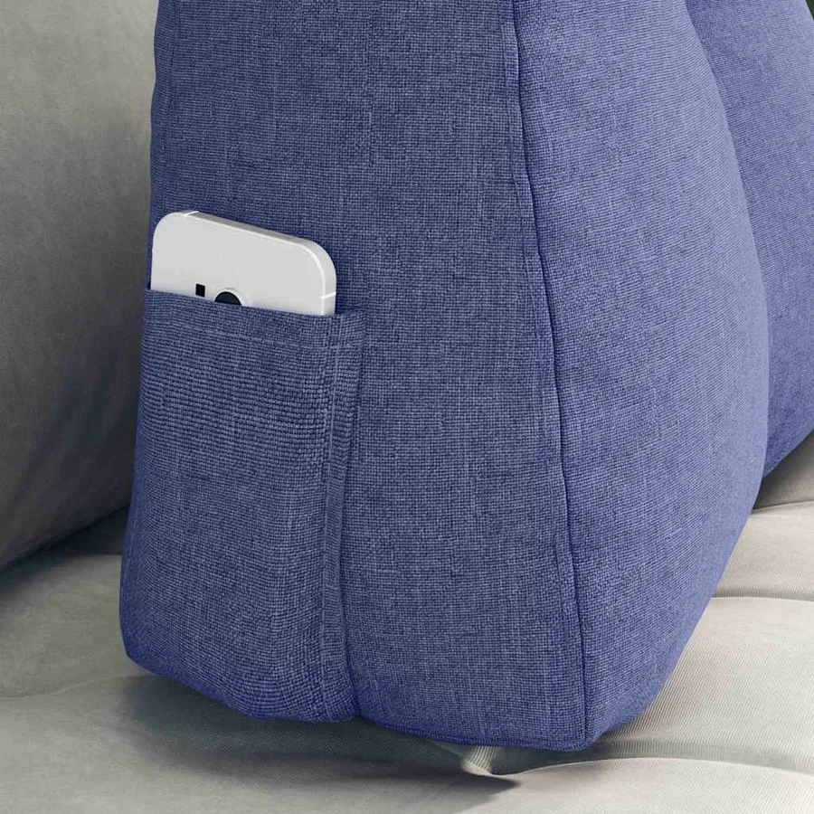 Coussin de Dos Bleu denim 60 x 24 x 50 cm tissu - 5