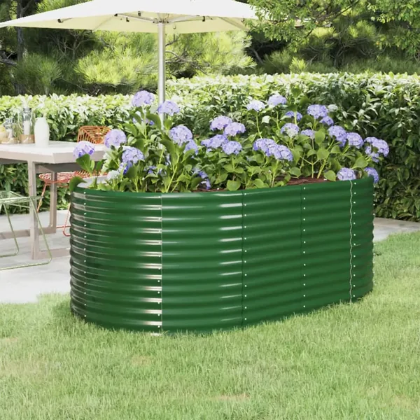 Lit surélevé de jardin Acier galvanisé 175x100x68cm Vert