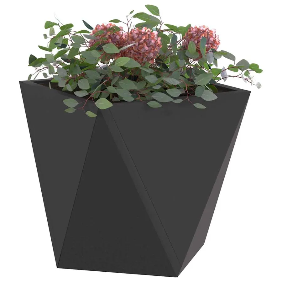 Jardinière 2 pc Noir 30 x 30 x 30 cm Acier - 3