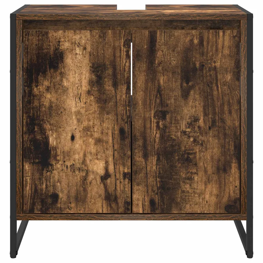 Cabinet de salle de bain avec porte Chêne Fumé 60 x 30 x 60 cm - 6
