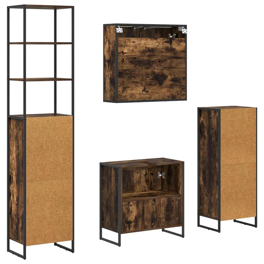 Ensemble de mobilier de salle de bain avec tiroir Chêne fumé - 10