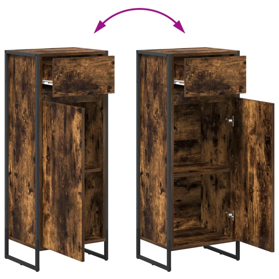 Ensemble de mobilier de salle de bain avec tiroir Chêne fumé - 15
