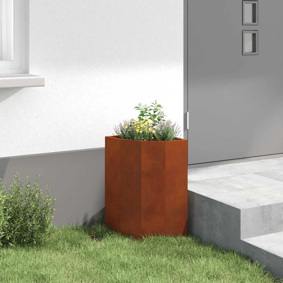 Jardinière d'Angle Rouillé 30 x 30 x 50 cm - 4