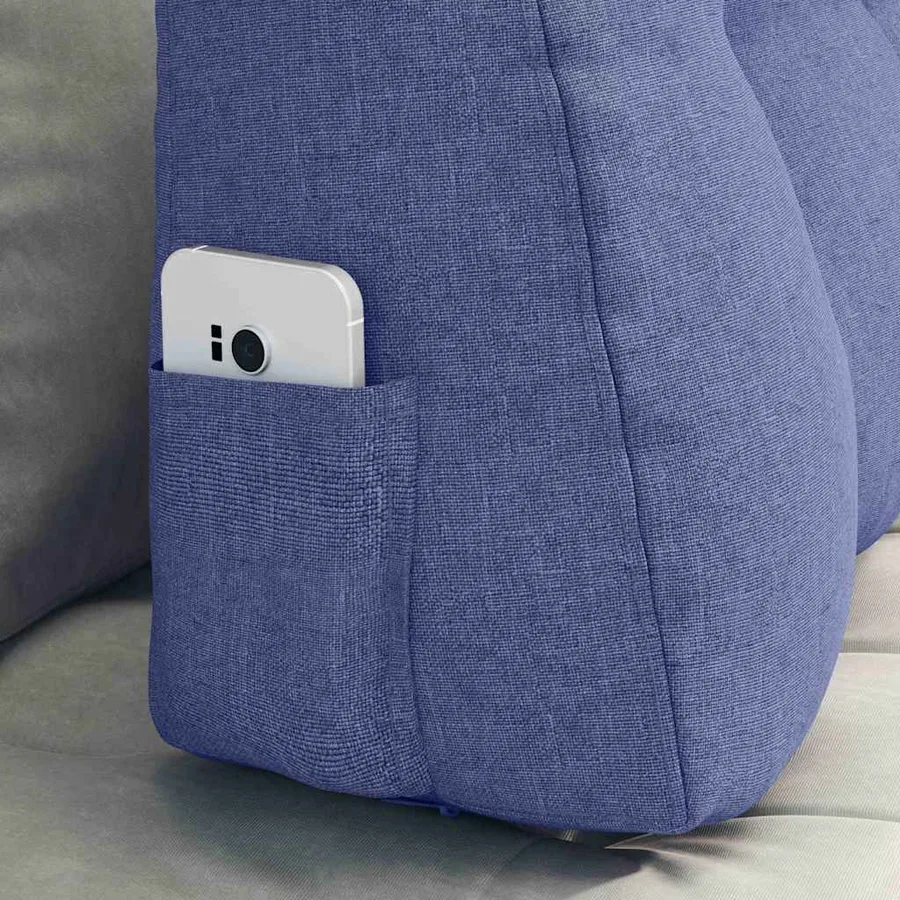Coussin de Dos Bleu denim 80 x 24 x 50 cm tissu - 5