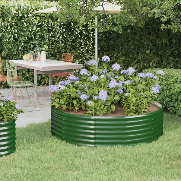 Lit surélevé de jardin Acier galvanisé 140x140x36cm Vert