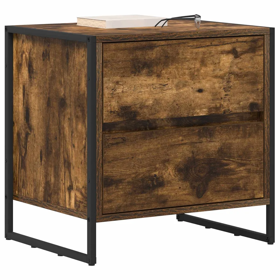 Table de chevet Chêne Fumé 50 x 39,5 x 50 cm Bois d'ingénierie - 3