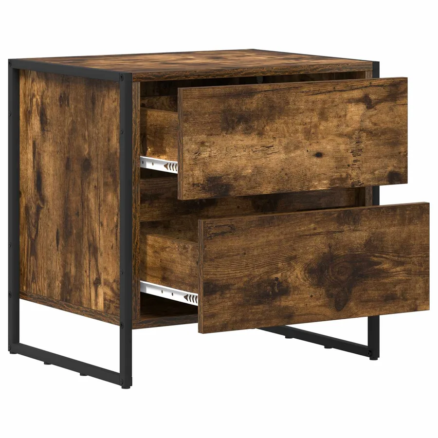 Table de chevet Chêne Fumé 50 x 39,5 x 50 cm Bois d'ingénierie - 8