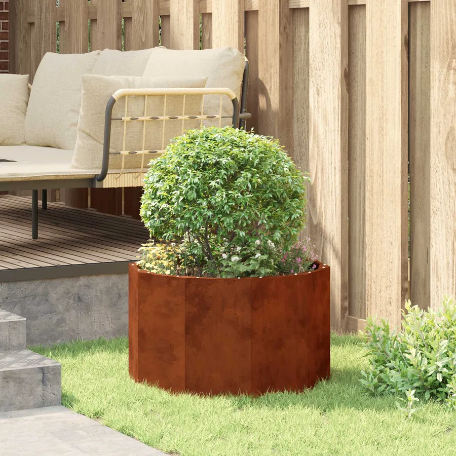 Jardinière Rouillé 60 x 60 x 35 cm Acier patiné - 4