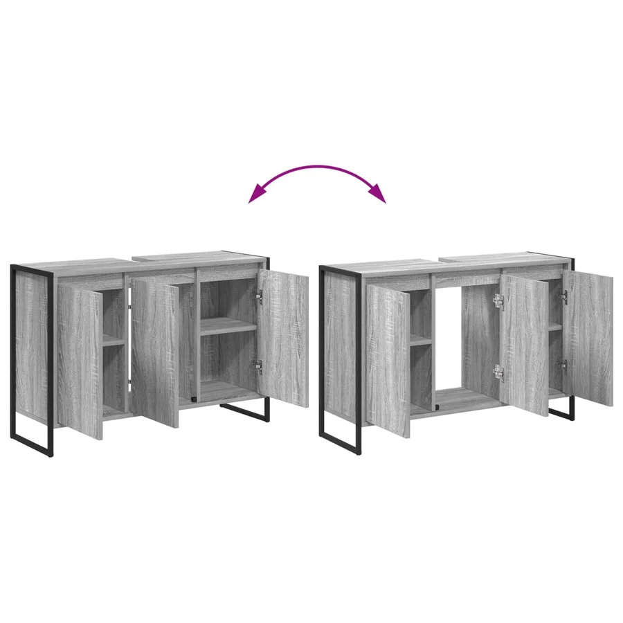 Cabinet de salle de bain avec porte Gris Sonoma 90 x 30 x 60 cm - 13