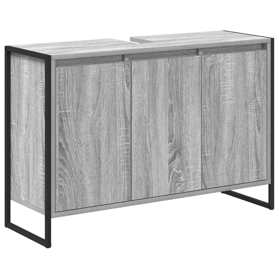 Cabinet de salle de bain avec porte Gris Sonoma 90 x 30 x 60 cm - 2