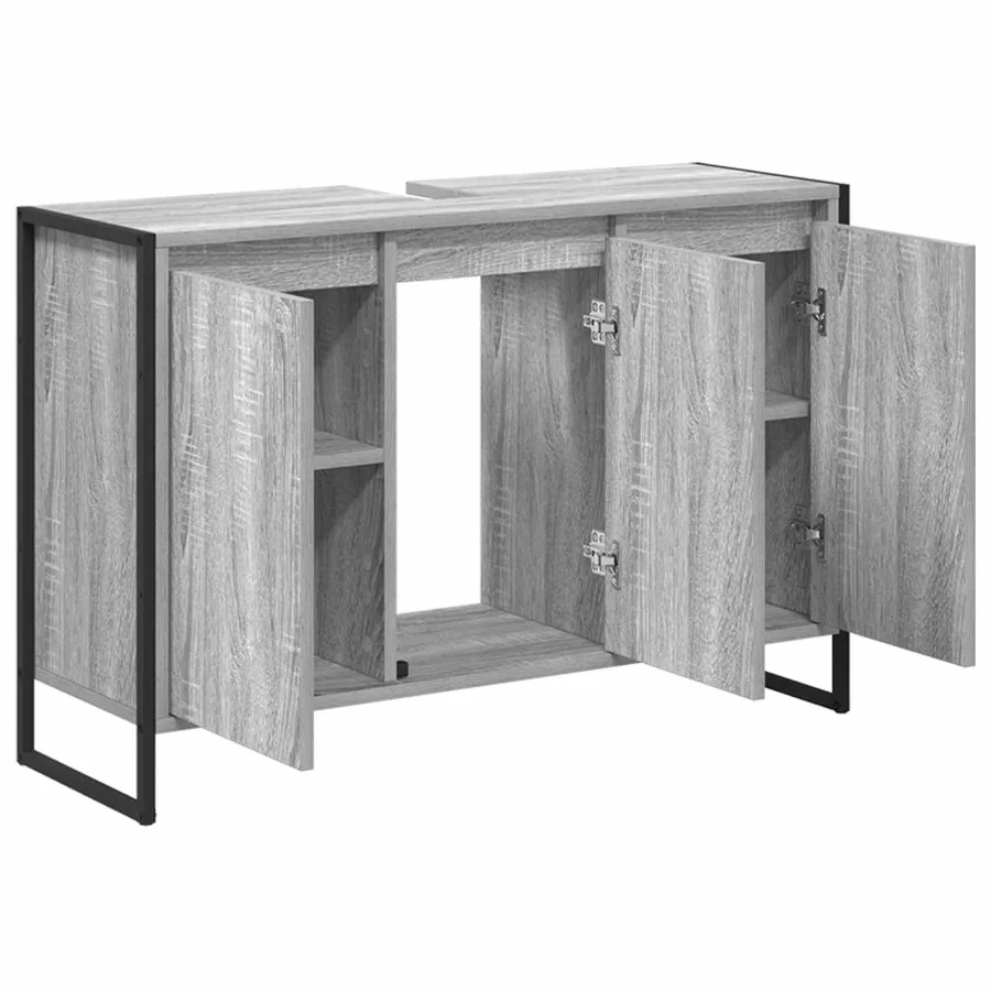 Cabinet de salle de bain avec porte Gris Sonoma 90 x 30 x 60 cm - 5