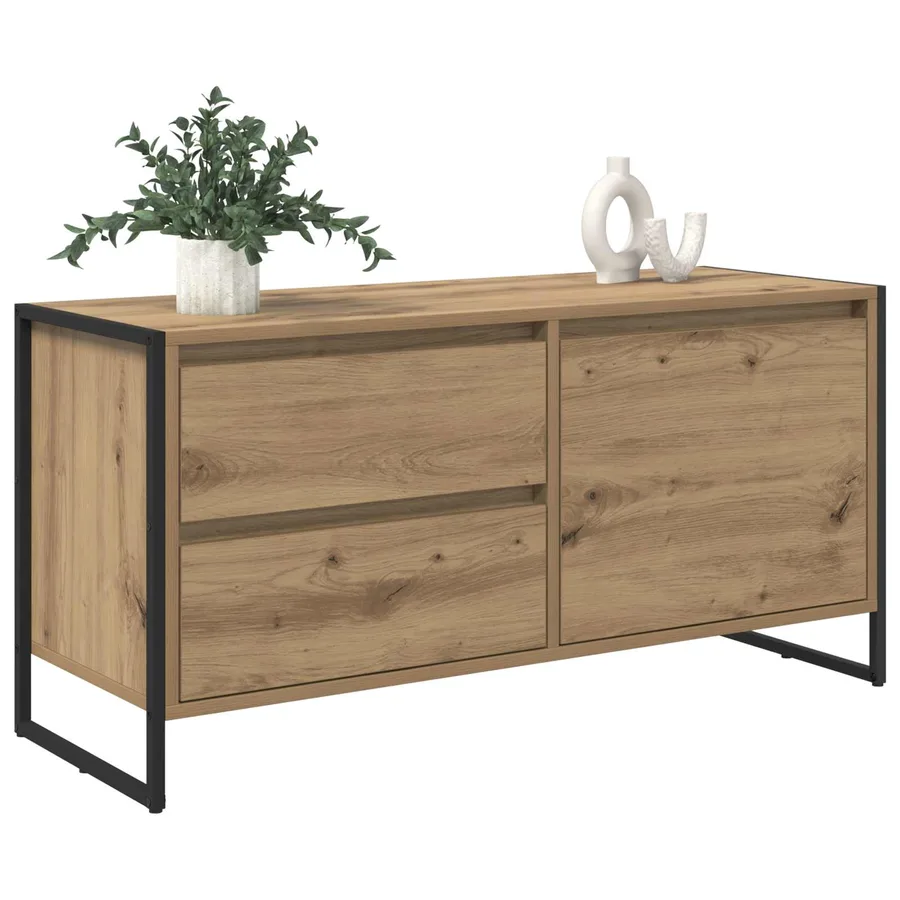 Meuble TV 100 x 36 x 49.5 cm Chêne artisan Bois d'ingénierie - 3