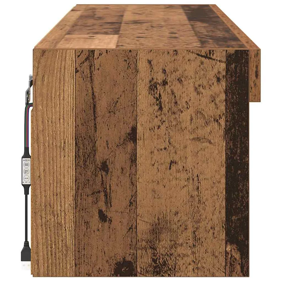Ensemble meuble TV avec LED Bois Ancien 100 x 30 x 30 cm - 9