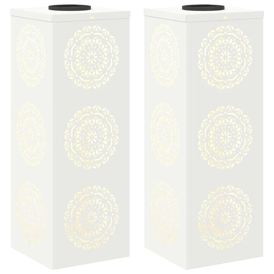 Lumière de chemin LED solaire 2 pcs Blanc chaud 18 x 18 x 50 cm - 2