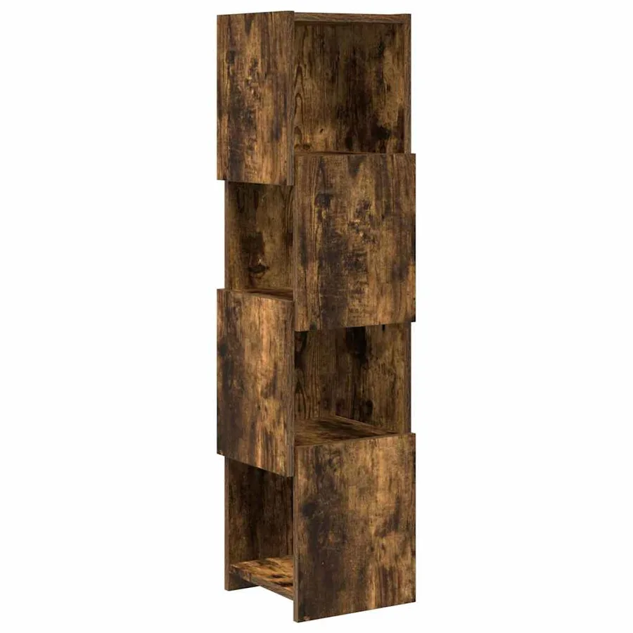 Meuble d'angle Chêne fumé 25,5x25x102cm Bois d'ingénierie - 2
