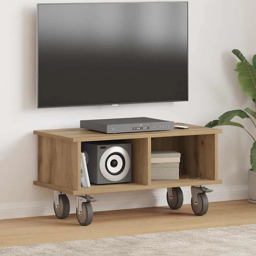 Meuble TV 68,5 x 35 x 35 cm Chêne artisanal Bois d'ingénierie