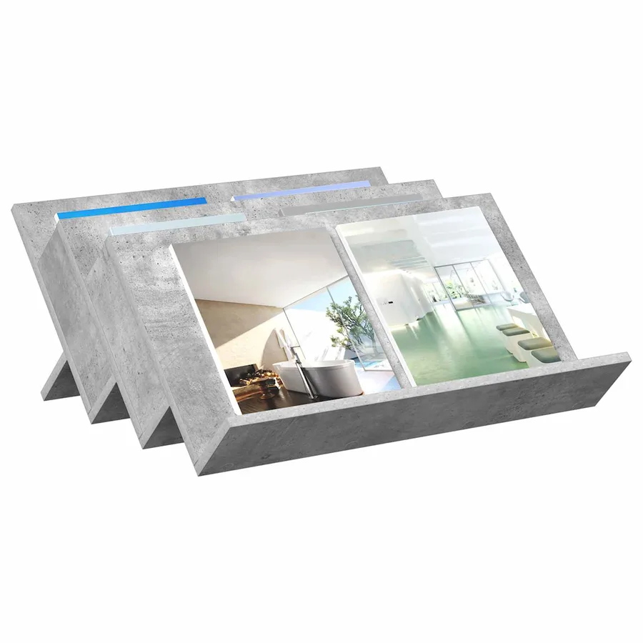Étagère à magazines avec étagère Gris Béton 65 x 53 x 28,5 cm - 3