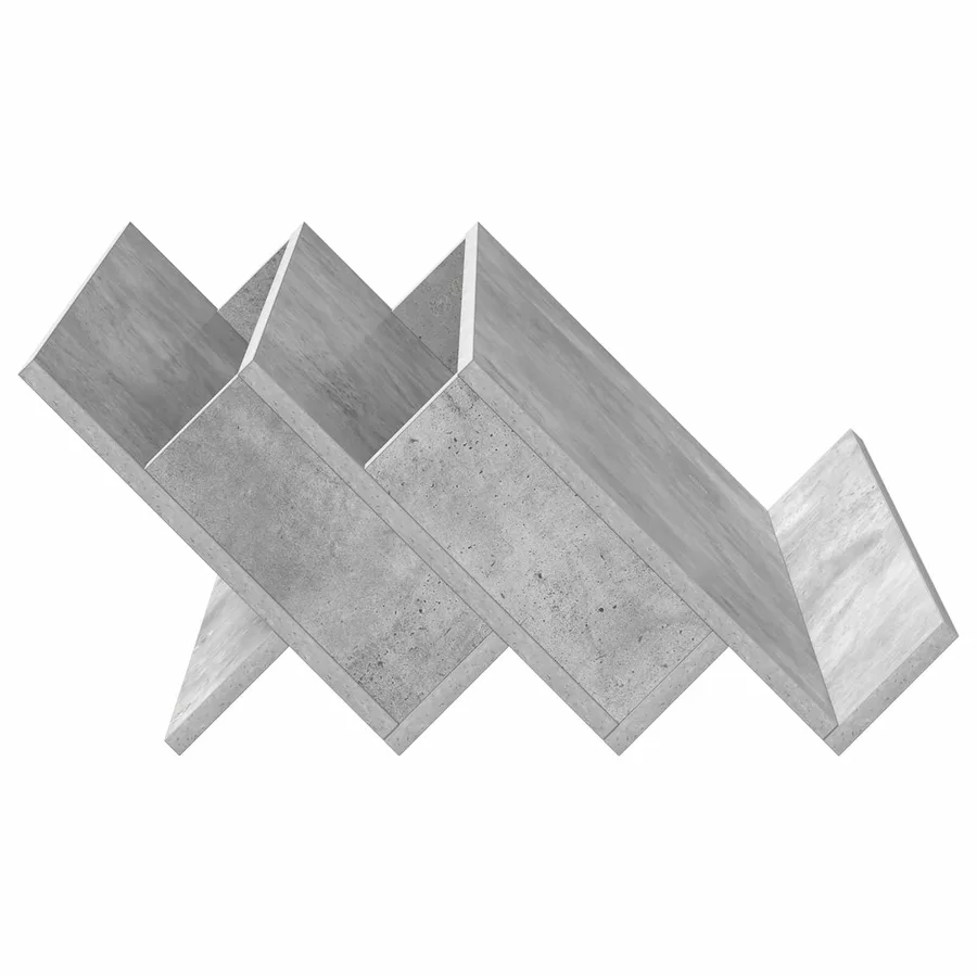 Étagère à magazines avec étagère Gris Béton 65 x 53 x 28,5 cm - 6