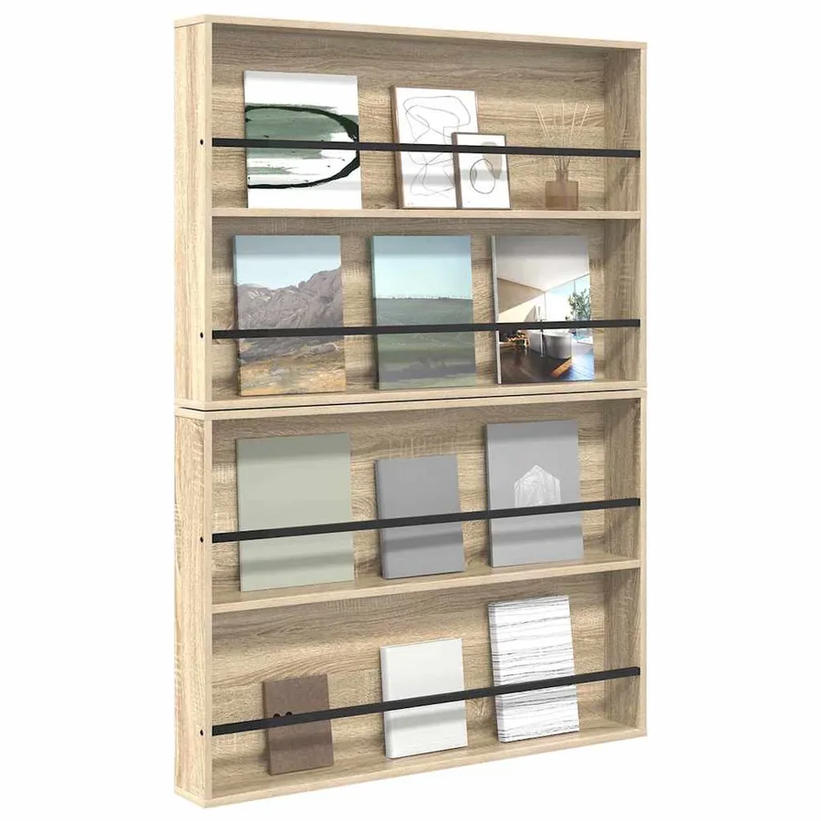 Étagère à magazines 2 pcs Chêne Sonoma 100 x 12 x 70 cm - 3