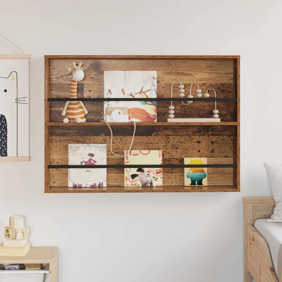 Étagère à magazines avec étagère Bois ancien 100 x 12 x 70 cm - 4