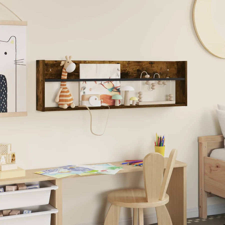 Étagère à magazines avec étagère Chêne fumé 100 x 12 x 30 cm - 4