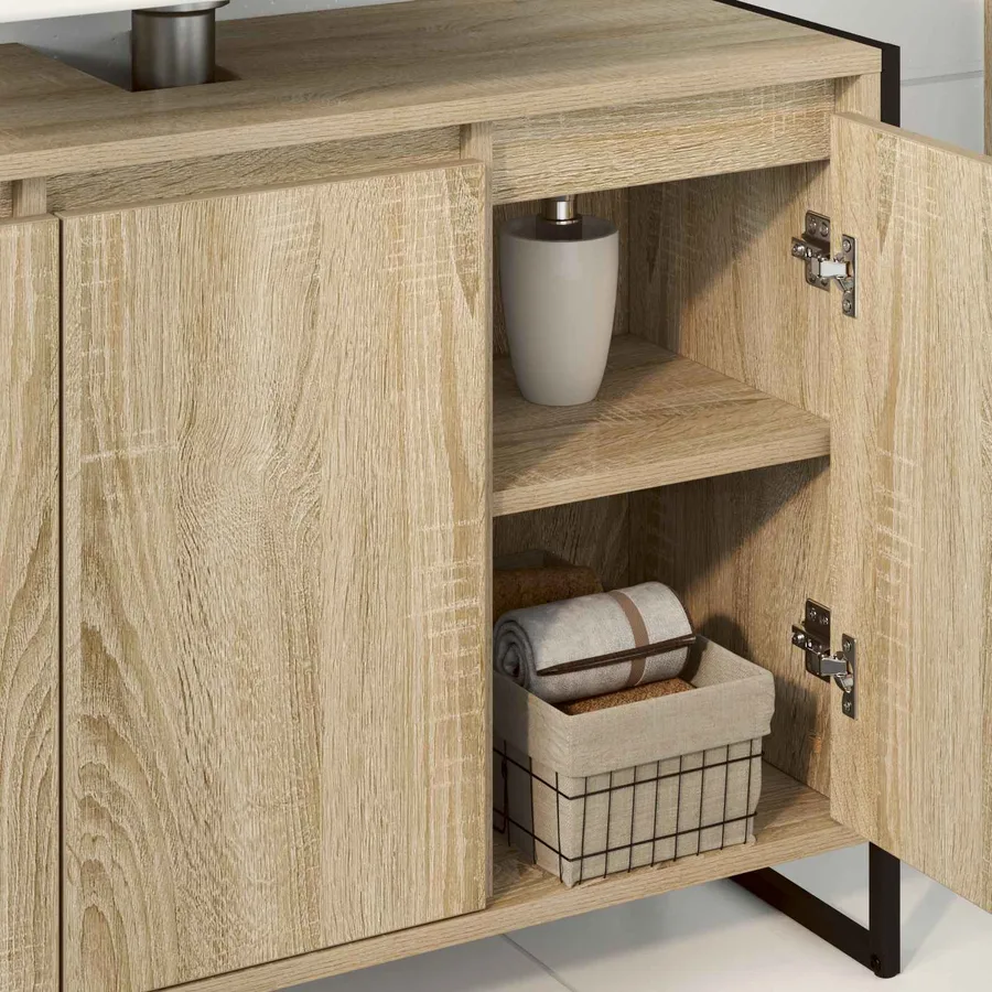 Cabinet de salle de bain avec stockage Sonoma 90 x 30 x 60 cm - 4