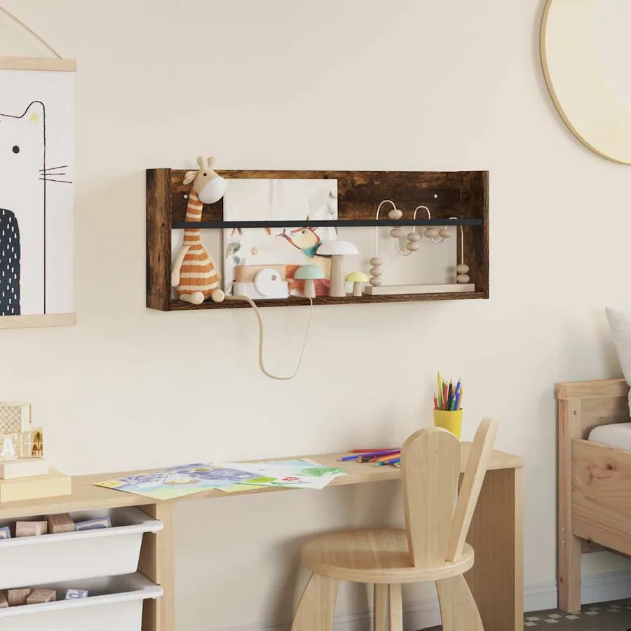 Étagère à magazines avec étagère Chêne fumé 80 x 12 x 30 cm - 4
