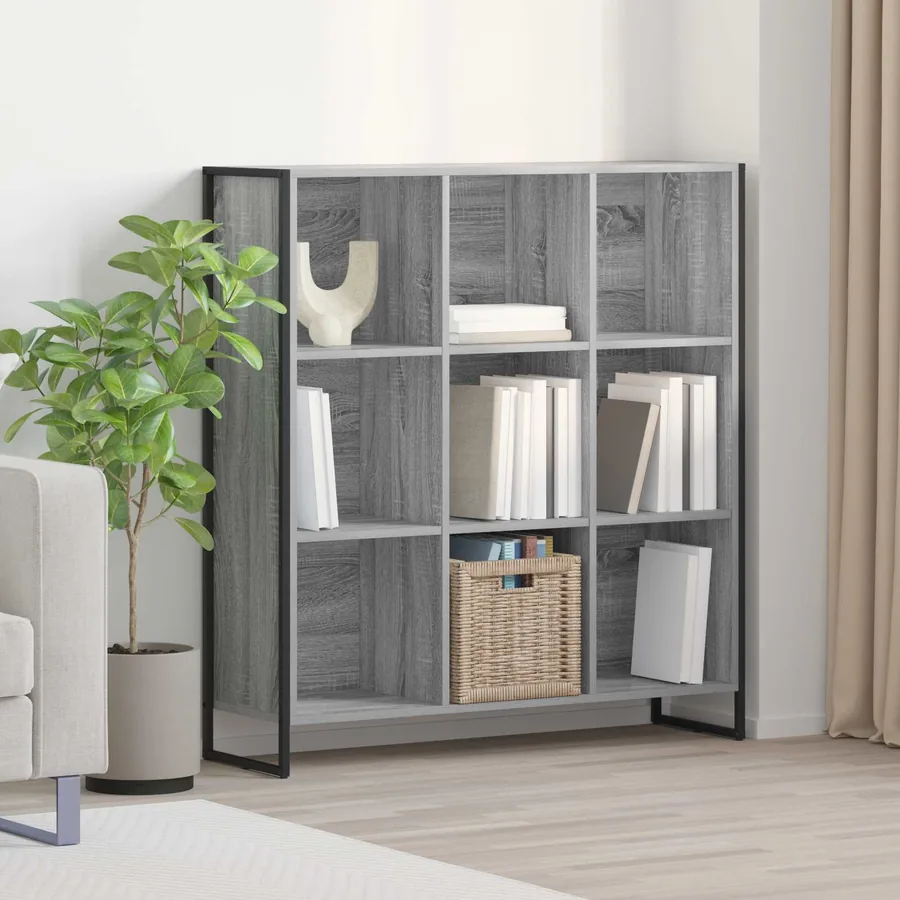 Bibliothèque Gris Sonoma 99,5 x 30 x 108,5 cm Bois d'ingénierie