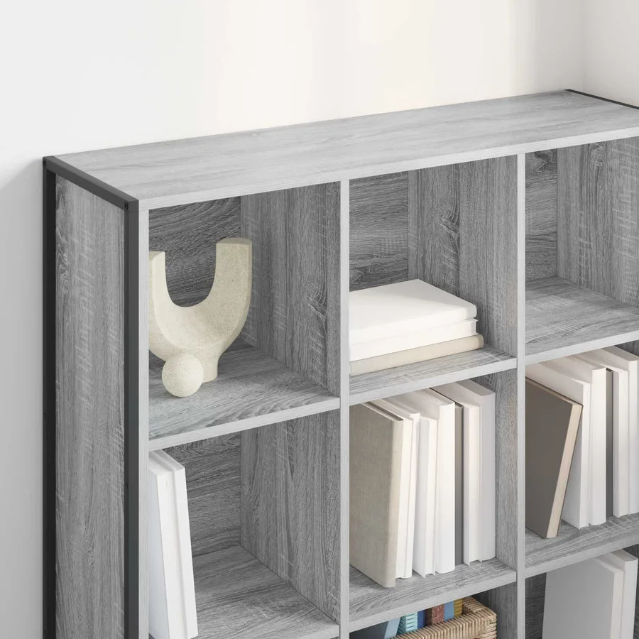 Bibliothèque Gris Sonoma 99,5 x 30 x 108,5 cm Bois d'ingénierie - 4