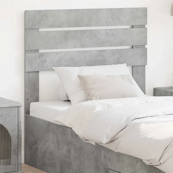 Tête de lit Gris béton Bois d'ingénierie