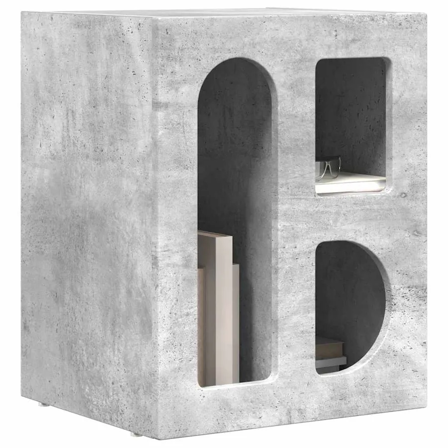 Table de chevet ELST Gris béton 40 x 35 x 50 cm - 3