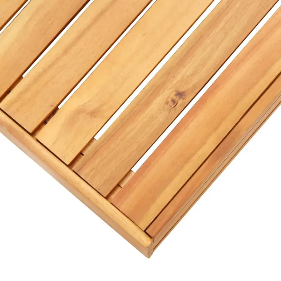 Table et repose-pied de jardin et coussin Bois d'acacia massif - 4