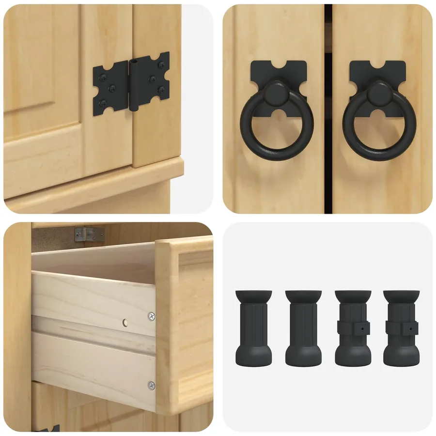 Armoire SKI Brun Miel 60 x 46 x 81,5 cm Pin massif - 9