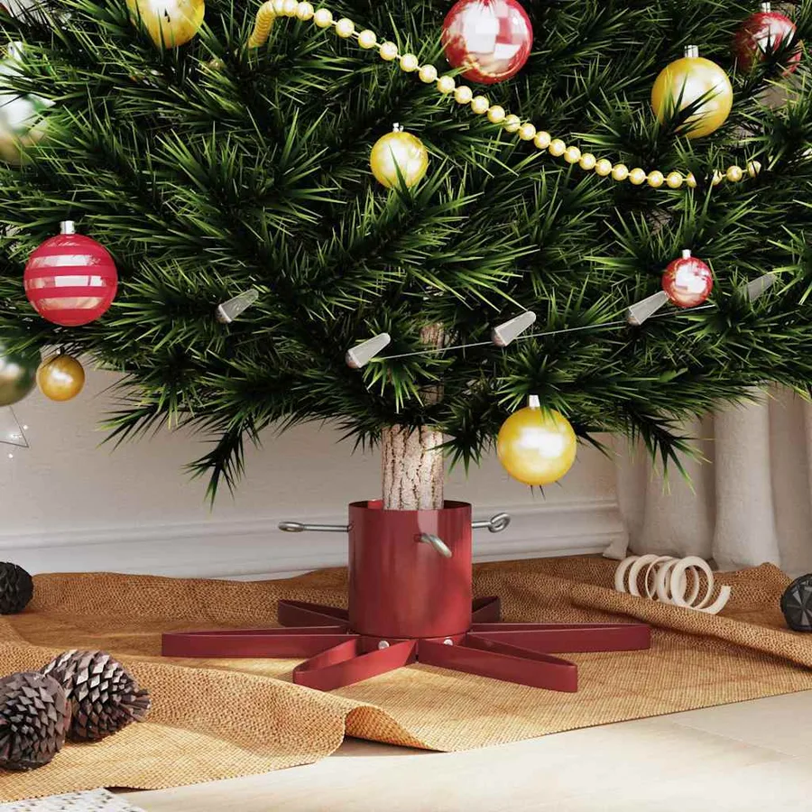 Pied de Sapin de Noël 1.73 Rouge 50 x 50 x 15,5 cm Acier - 4