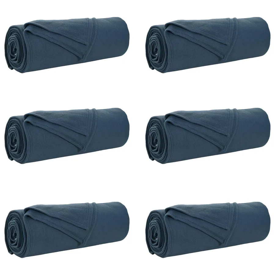 Couvertures à jeter 6 pcs Bleu marine 350 x 270 cm Toison - 2