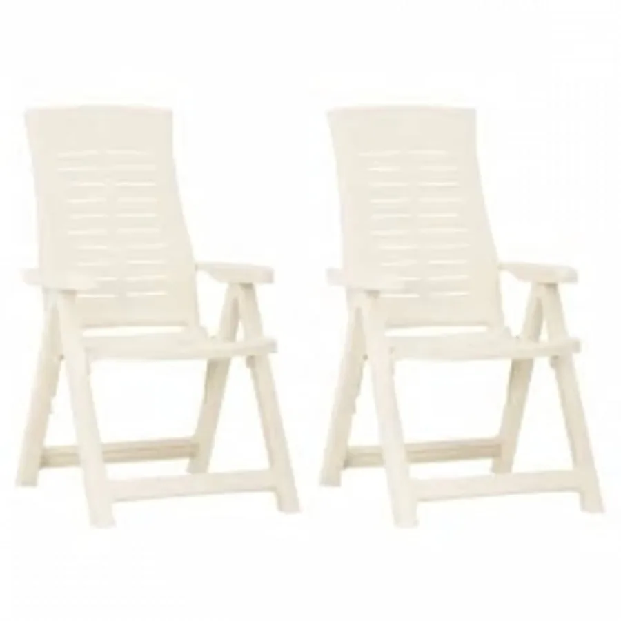 Chaises inclinables de jardin lot de 2 Plastique Blanc