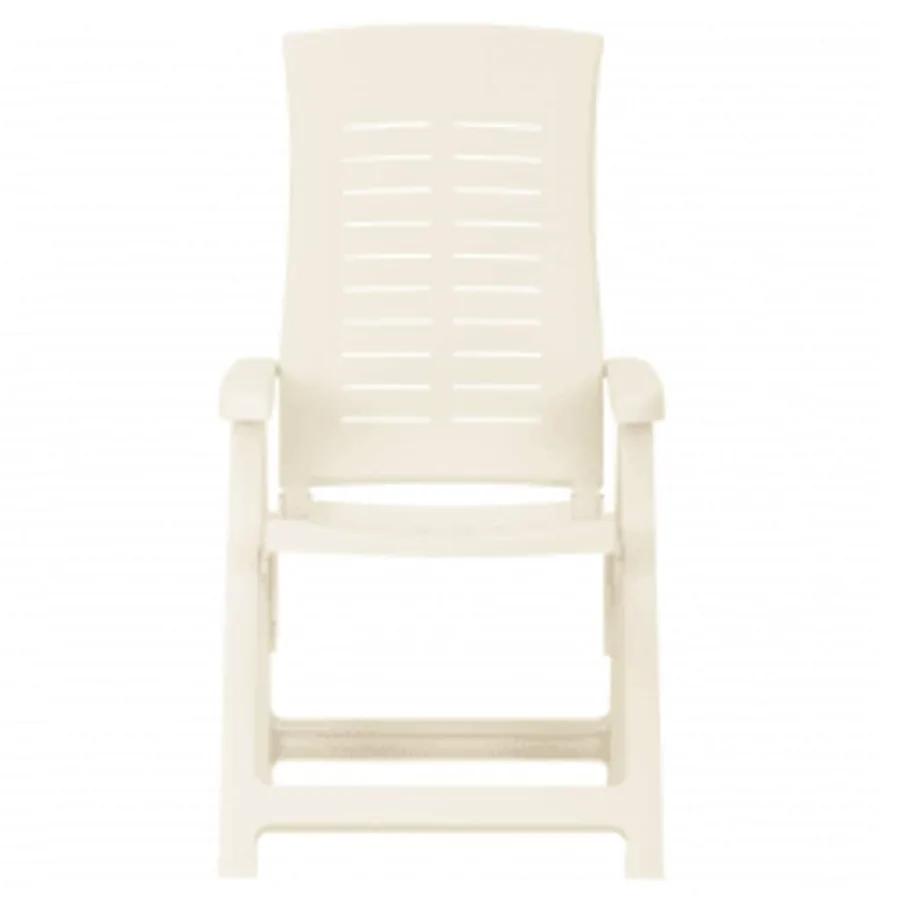 Chaises inclinables de jardin lot de 2 Plastique Blanc - 3