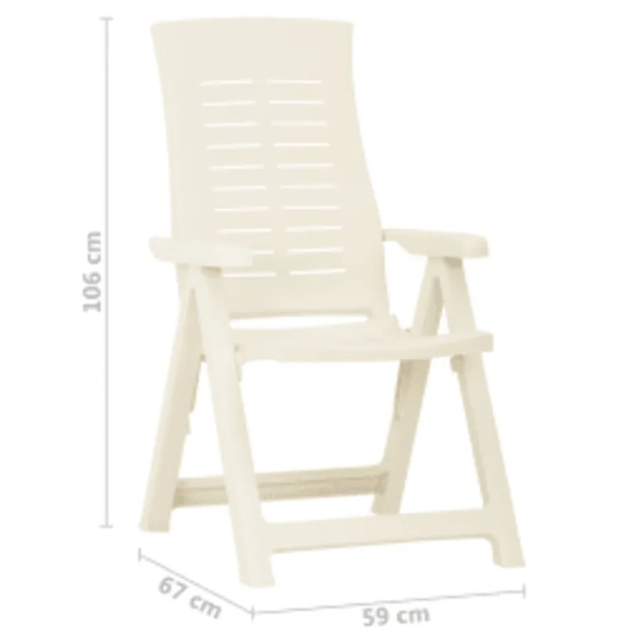 Chaises inclinables de jardin lot de 2 Plastique Blanc - 9