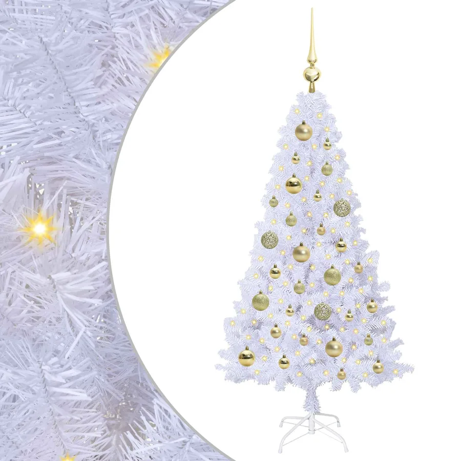 Sapin de Noël artificiel avec 150 LED Blanc 120 cm PVC et Acier - 2