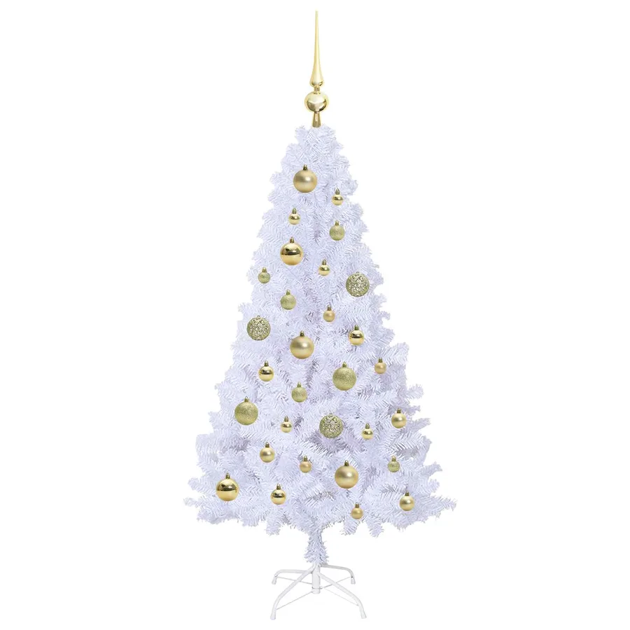 Sapin de Noël artificiel avec 150 LED Blanc 120 cm PVC et Acier - 4