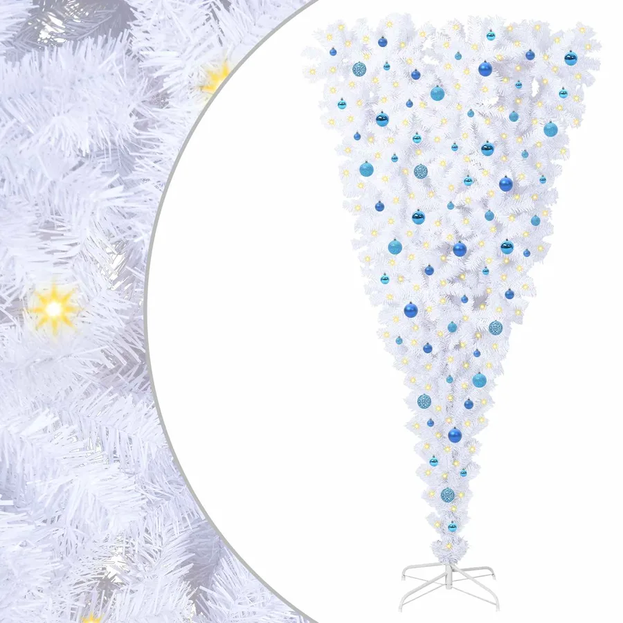Sapin de Noël artificiel avec 300 LED Blanc 240 cm PVC et Acier - 2