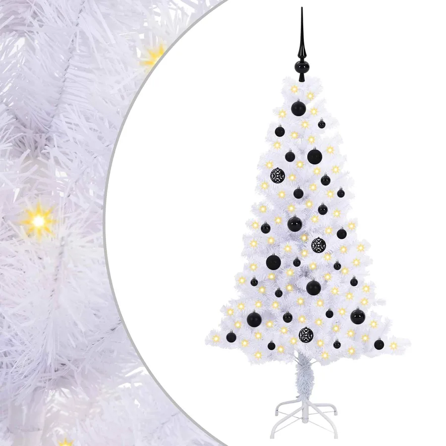 Sapin de Noël artificiel avec 150 LED Blanc 150 cm PVC et Acier - 2