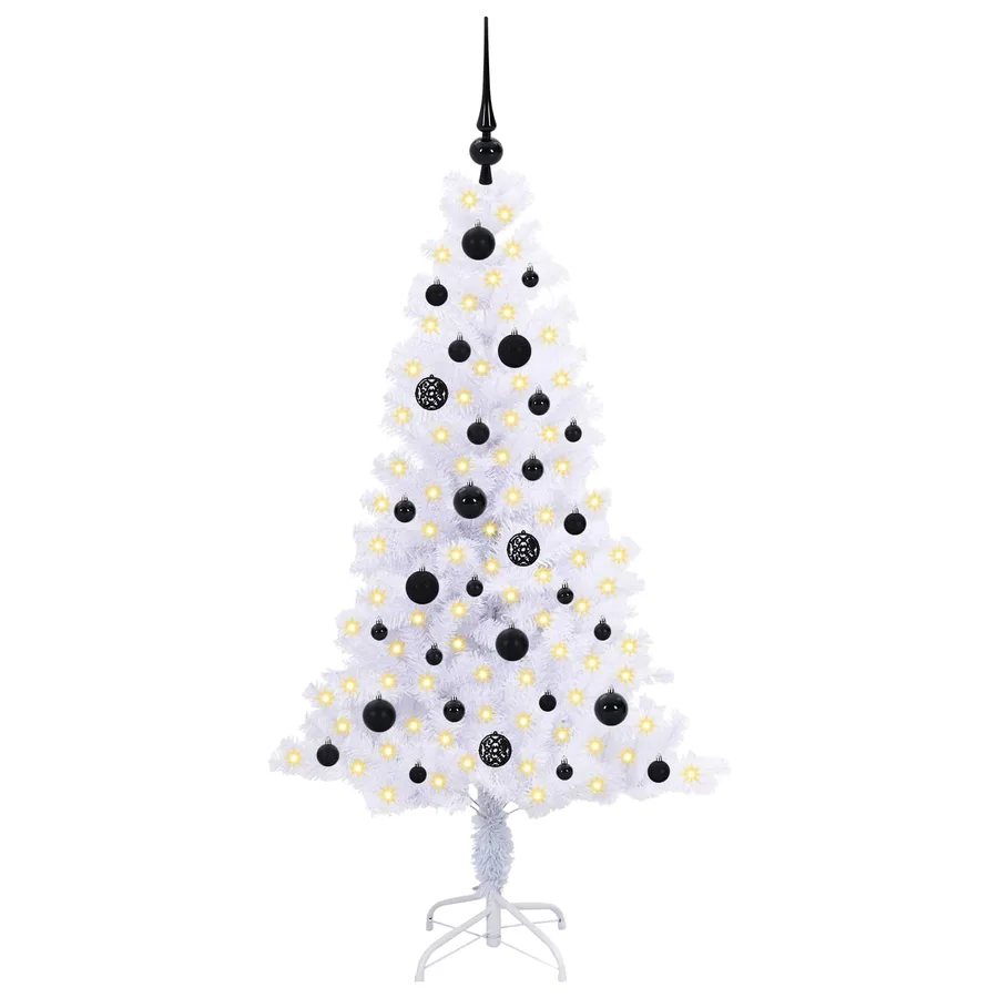 Sapin de Noël artificiel avec 150 LED Blanc 150 cm PVC et Acier - 3