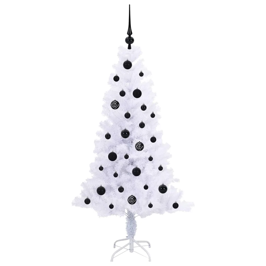 Sapin de Noël artificiel avec 150 LED Blanc 150 cm PVC et Acier - 4