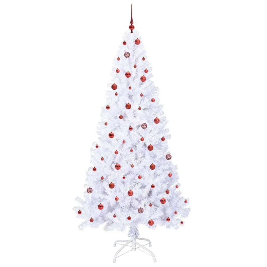 Sapin de Noël artificiel avec 300 LED Blanc 240 cm PVC et Acier - 4